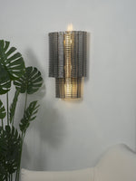 Marlowe Wall Sconce in Smoke Grey Glass and Gold Metal