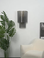 Marlowe Wall Sconce in Smoke Grey Glass and Gold Metal