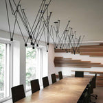 Modular Pendant Chandelier with Matte Lacquered Cables, 1-12 Lights