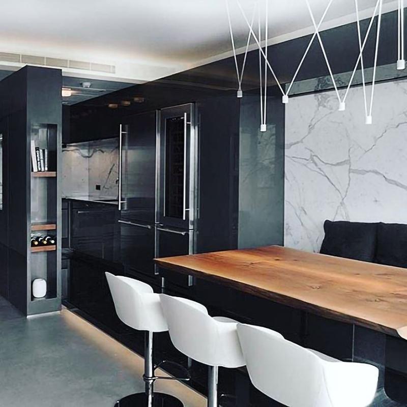 Modular Pendant Chandelier with Matte Lacquered Cables, 1-12 Lights