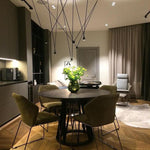 Modular Pendant Chandelier with Matte Lacquered Cables, 1-12 Lights
