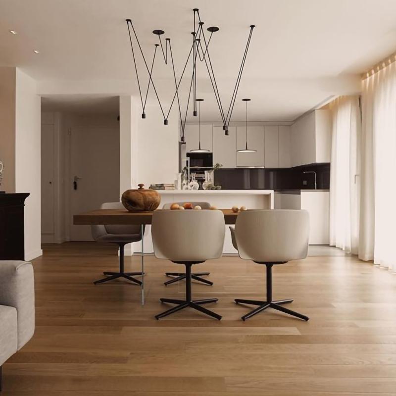 Modular Pendant Chandelier with Matte Lacquered Cables, 1-12 Lights