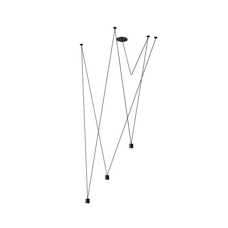 Modular Pendant Chandelier with Matte Lacquered Cables, 1-12 Lights