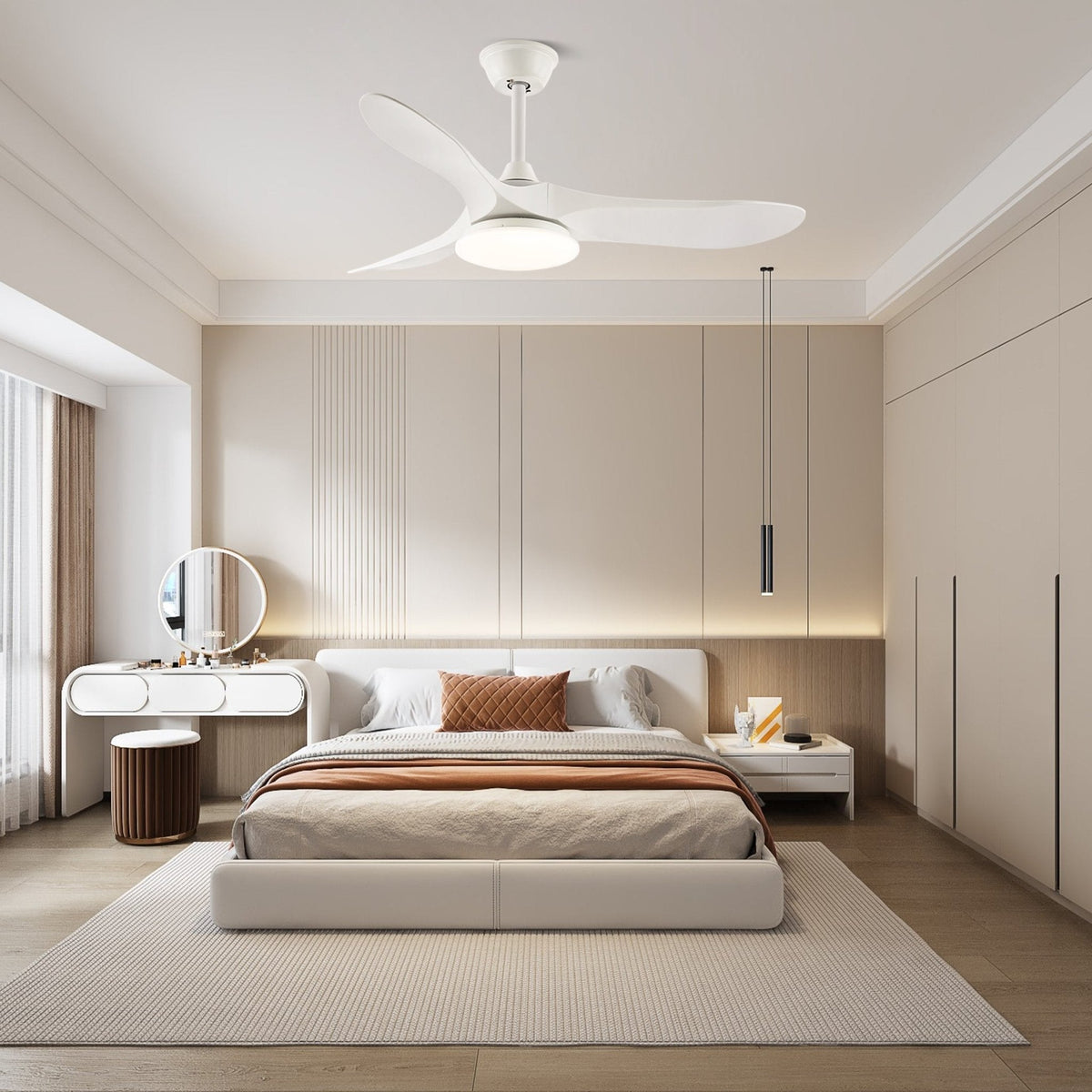 Virelo Ceiling Fan Light with LED – 42" & 52" Wood Grain Blades