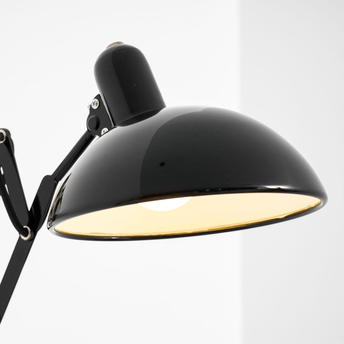 Maxon Adjustable Spring Wall Sconce in Glossy Black