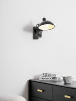 Maxon Adjustable Spring Wall Sconce in Glossy Black