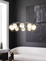 Modern Round Glass Chandelier with Chrome or Gold Finish for Living and Dining Rooms