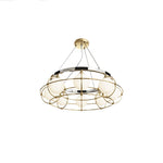 Modern Round Glass Chandelier with Chrome or Gold Finish for Living and Dining Rooms