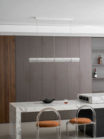 Mcdade Segmented Glass Linear Chandelier – Modern LED Pendant Light for Dining Room and Kitchen Island
