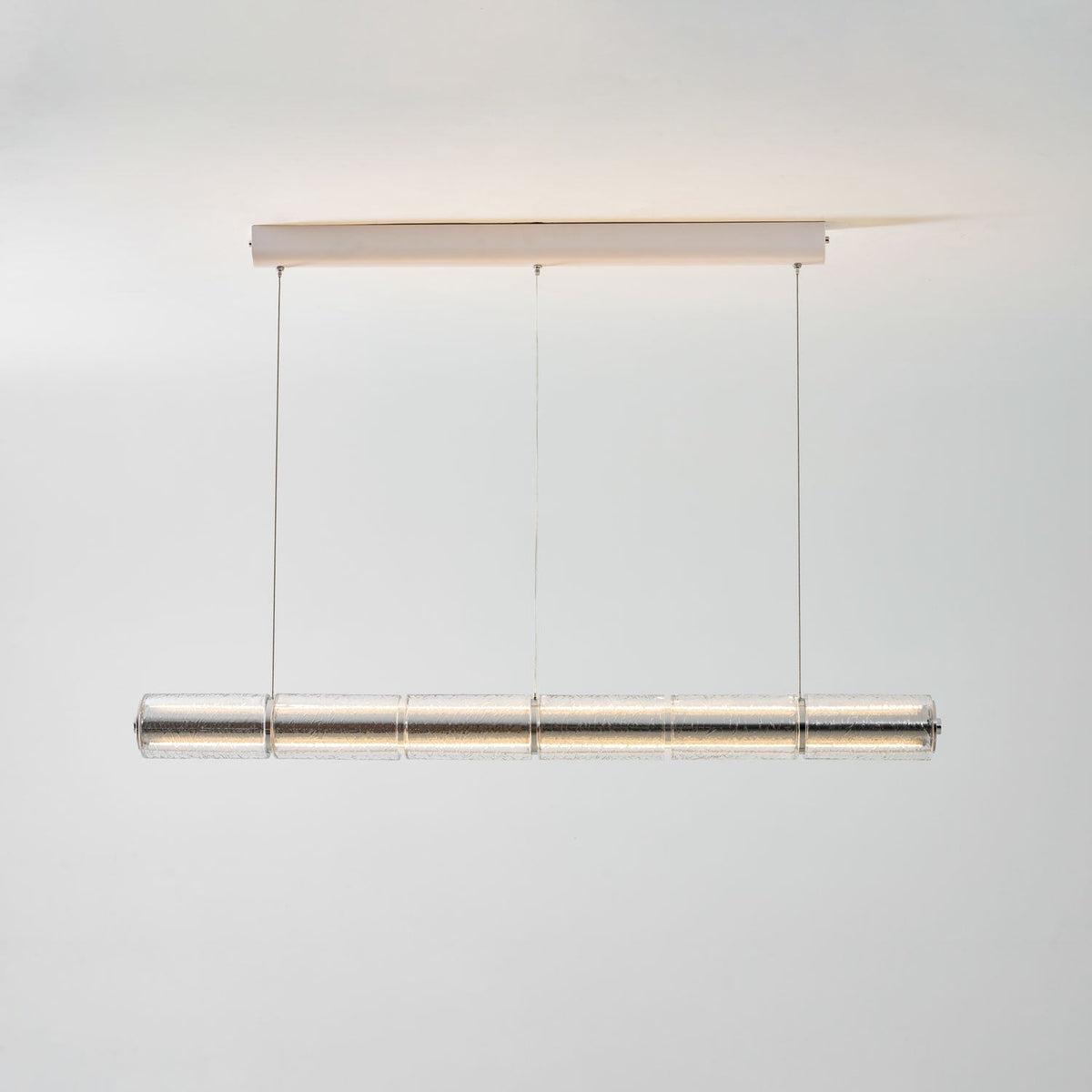 Mcdade Segmented Glass Linear Chandelier – Modern LED Pendant Light for Dining Room and Kitchen Island
