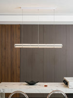 Mcdade Segmented Glass Linear Chandelier – Modern LED Pendant Light for Dining Room and Kitchen Island
