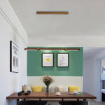 Meblo Linear LED Pendant Light in Gold or Walnut