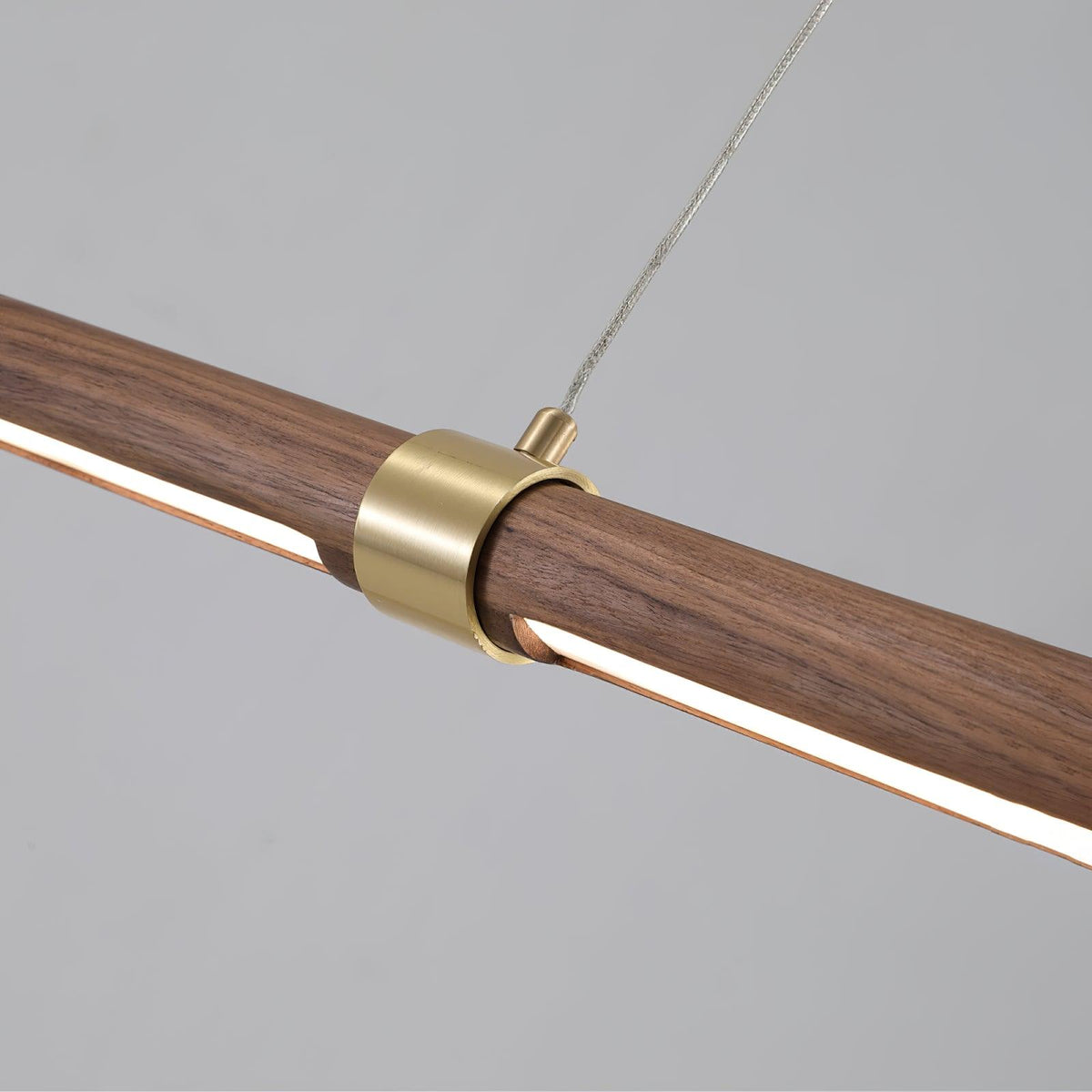 Meblo Linear LED Pendant Light in Gold or Walnut