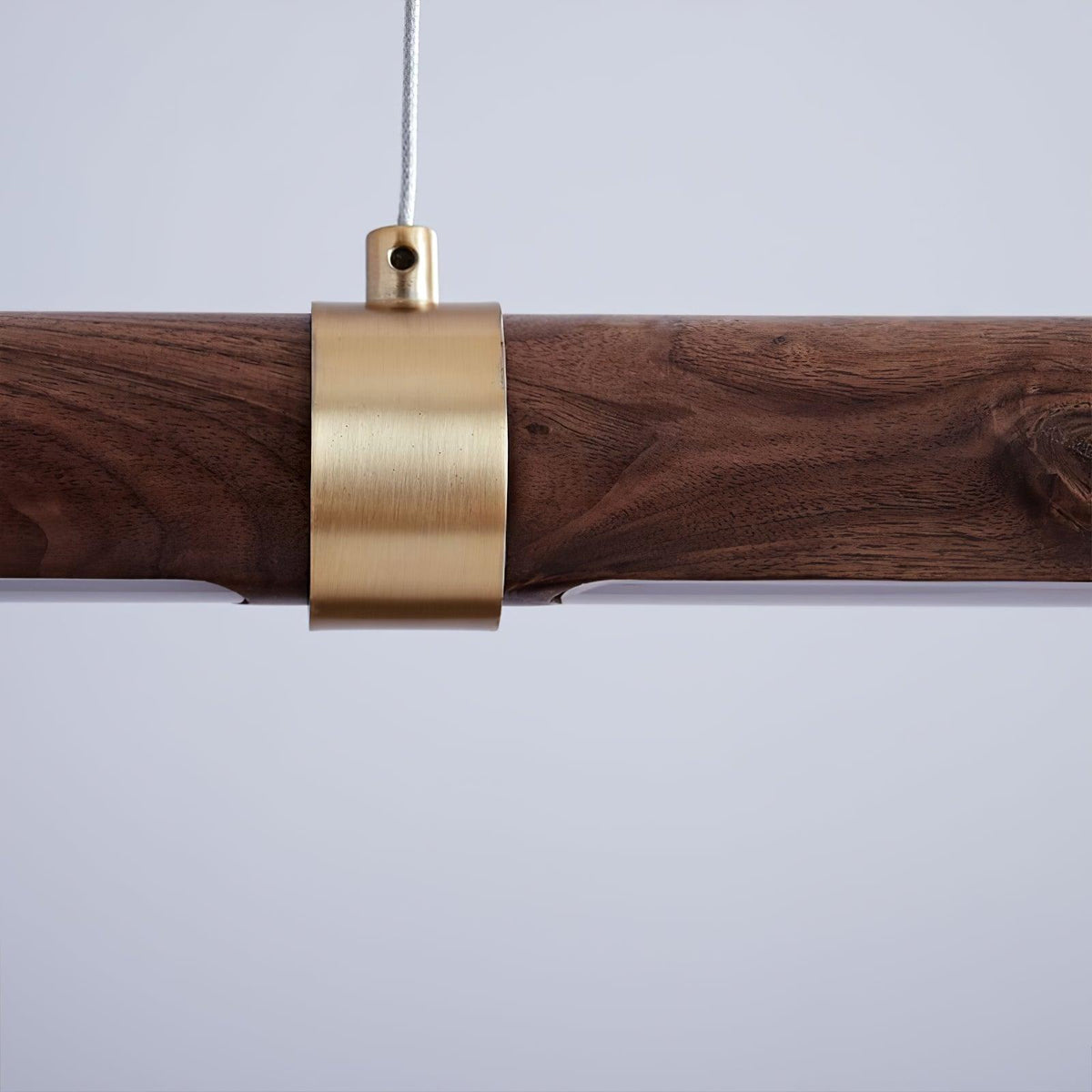 Meblo Linear LED Pendant Light in Gold or Walnut