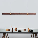 Meblo Linear LED Pendant Light in Gold or Walnut