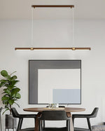Meblo Linear LED Pendant Light in Gold or Walnut