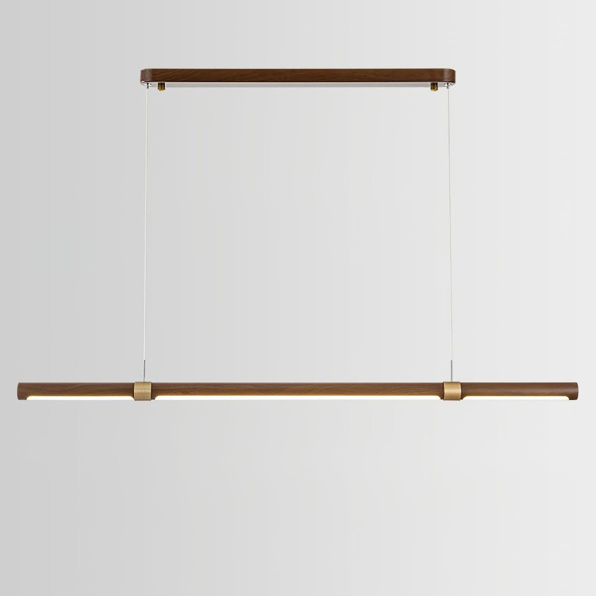 Meblo Linear LED Pendant Light in Gold or Walnut
