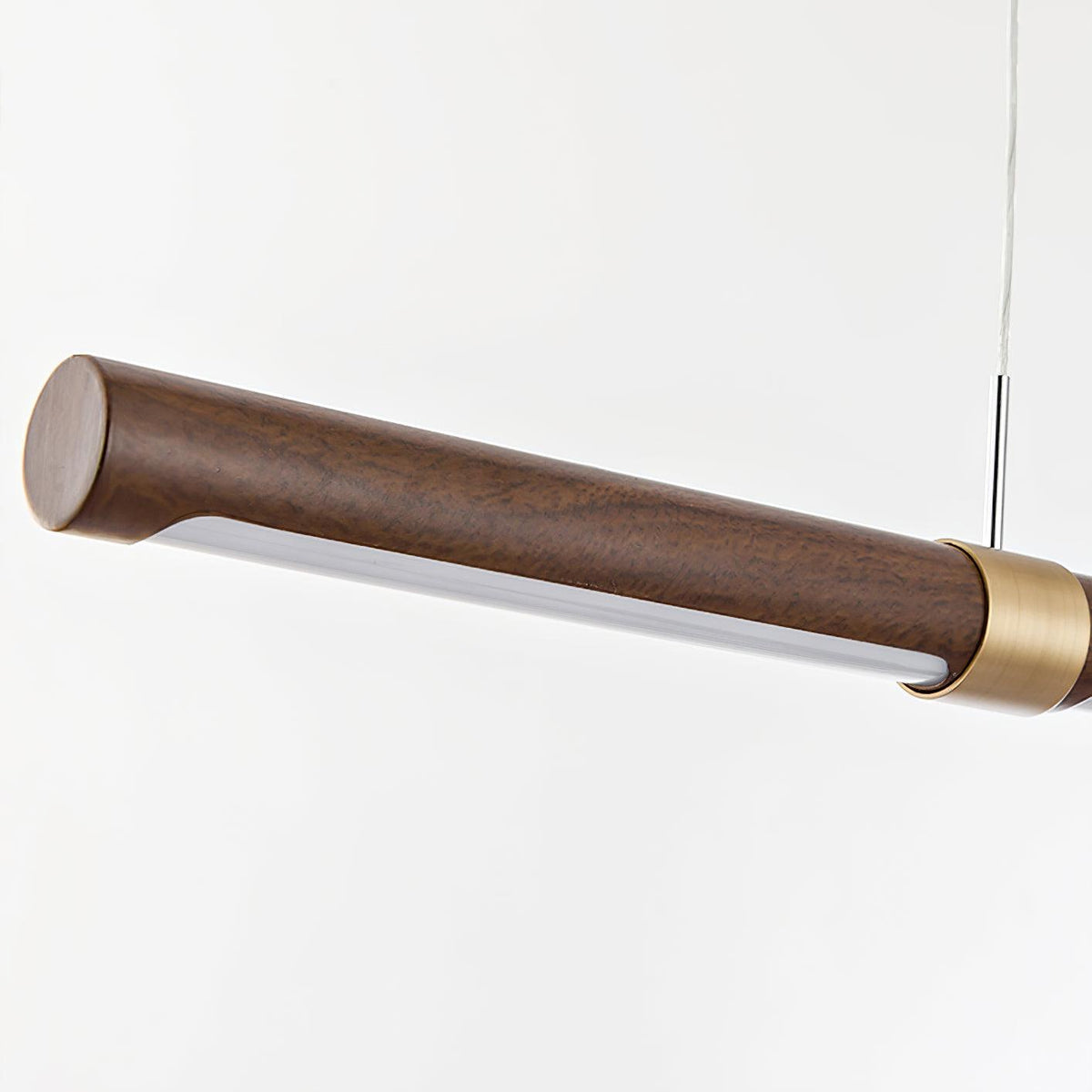 Meblo Linear LED Pendant Light in Gold or Walnut
