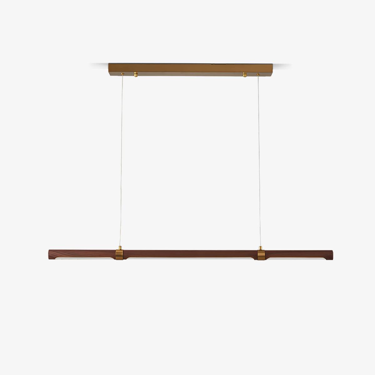 Meblo Linear LED Pendant Light in Gold or Walnut