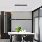 Meblo Linear LED Pendant Light in Gold or Walnut