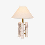 Lloyd Sculptural Marble Table Lamp with Silk Shade
