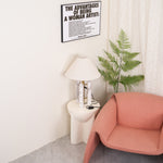 Lloyd Sculptural Marble Table Lamp with Silk Shade