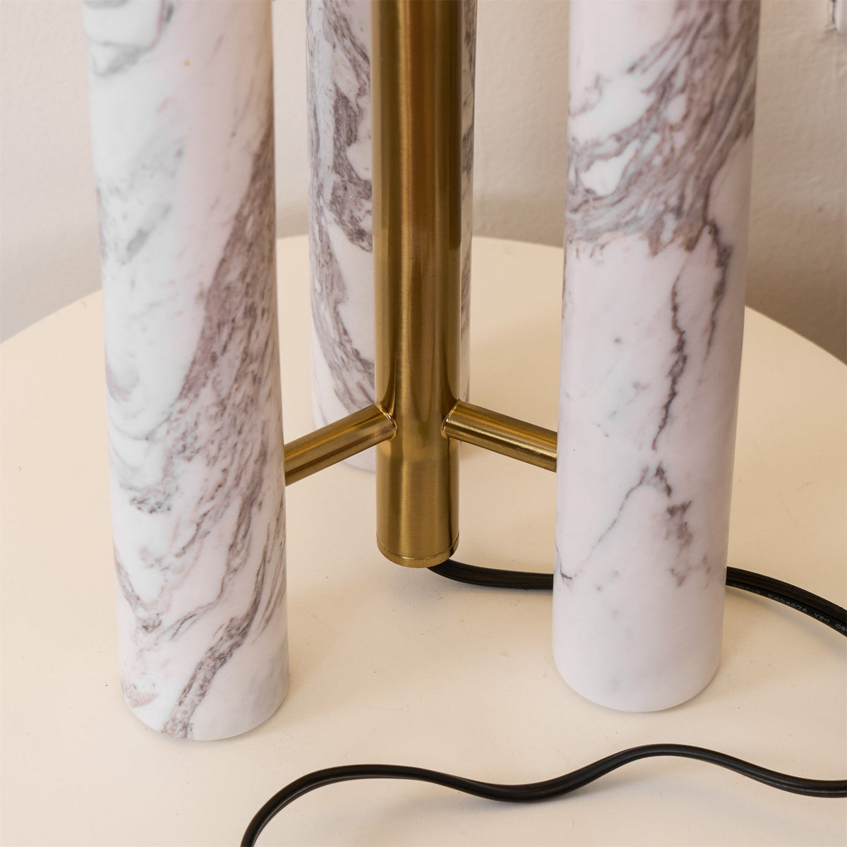 Lloyd Sculptural Marble Table Lamp with Silk Shade