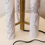 Lloyd Sculptural Marble Table Lamp with Silk Shade