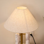 Lloyd Sculptural Marble Table Lamp with Silk Shade
