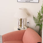 Lloyd Sculptural Marble Table Lamp with Silk Shade