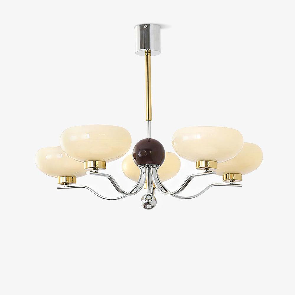 Gothic Glass Bowl Chandelier with Gold Accents for Modern Interiors