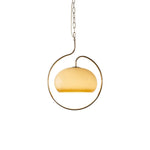 Medieval Swag Pendant Light in Chrome with Cream Glass Shade