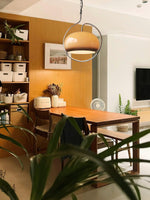 Medieval Swag Pendant Light in Chrome with Cream Glass Shade