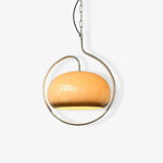 Medieval Swag Pendant Light in Chrome with Cream Glass Shade