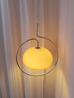 Medieval Swag Pendant Light in Chrome with Cream Glass Shade