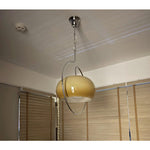 Medieval Swag Pendant Light in Chrome with Cream Glass Shade