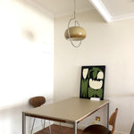 Medieval Swag Pendant Light in Chrome with Cream Glass Shade
