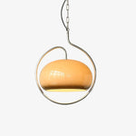 Medieval Swag Pendant Light in Chrome with Cream Glass Shade