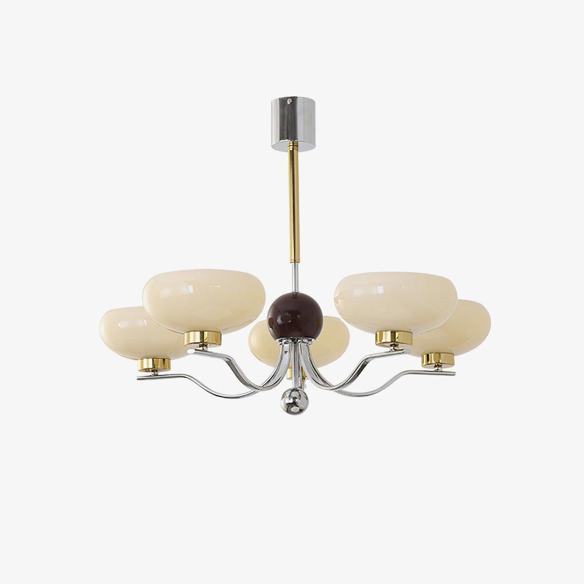Gothic Glass Bowl Chandelier with Gold Accents for Modern Interiors