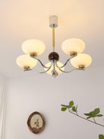 Gothic Glass Bowl Chandelier with Gold Accents for Modern Interiors