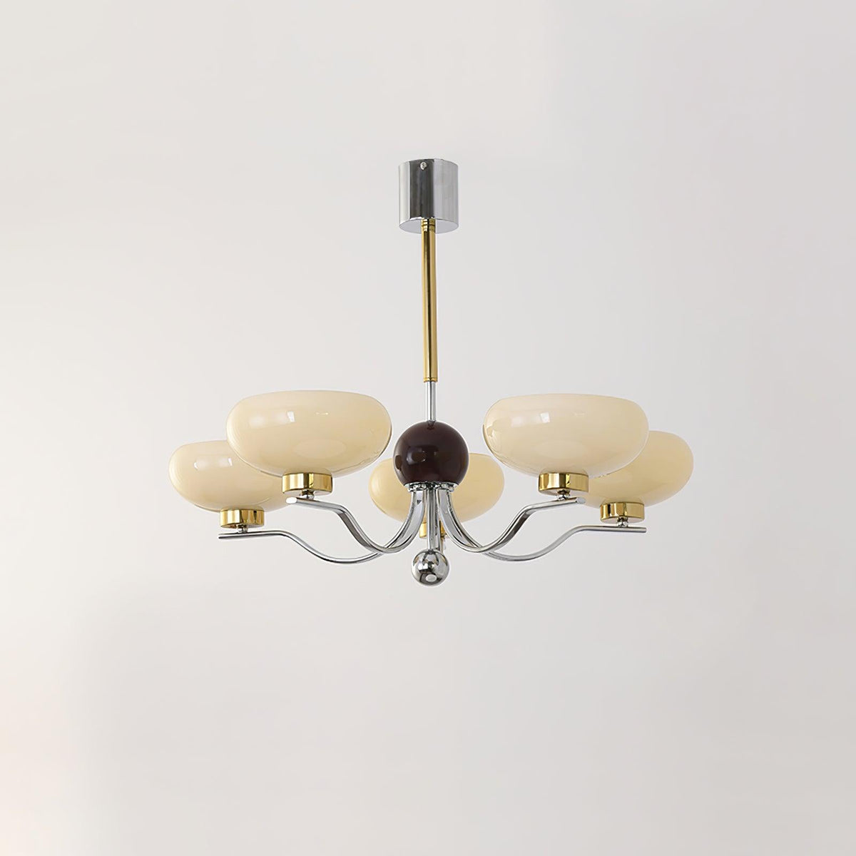 Gothic Glass Bowl Chandelier with Gold Accents for Modern Interiors