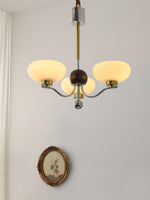 Gothic Glass Bowl Chandelier with Gold Accents for Modern Interiors