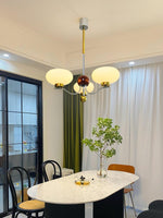 Gothic Glass Bowl Chandelier with Gold Accents for Modern Interiors