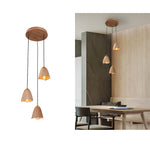 Melody Bell Wood Pendant Light – Modern Natural Chandelier for Dining and Living Spaces