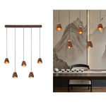 Melody Bell Wood Pendant Light – Modern Natural Chandelier for Dining and Living Spaces
