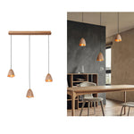 Melody Bell Wood Pendant Light – Modern Natural Chandelier for Dining and Living Spaces