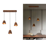Melody Bell Wood Pendant Light – Modern Natural Chandelier for Dining and Living Spaces