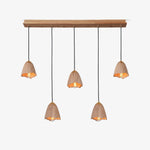 Melody Bell Wood Pendant Light – Modern Natural Chandelier for Dining and Living Spaces