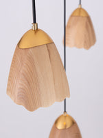 Melody Bell Wood Pendant Light – Modern Natural Chandelier for Dining and Living Spaces
