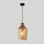 Melon Shaped Glass Pendant Light